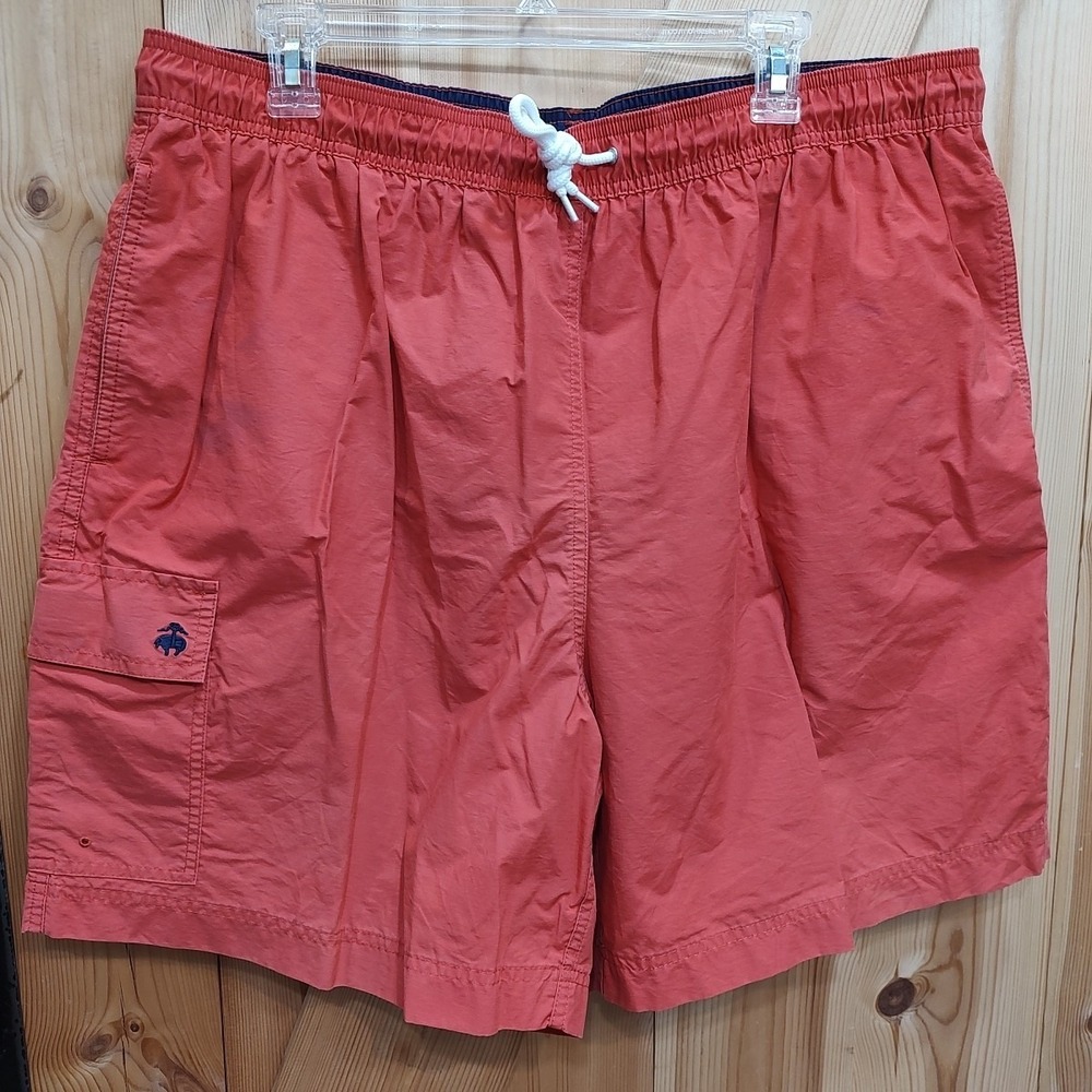 Brooks Brothers 346 Swim Shorts Mens Size XL Red Drawstring Mesh Lined Pocket